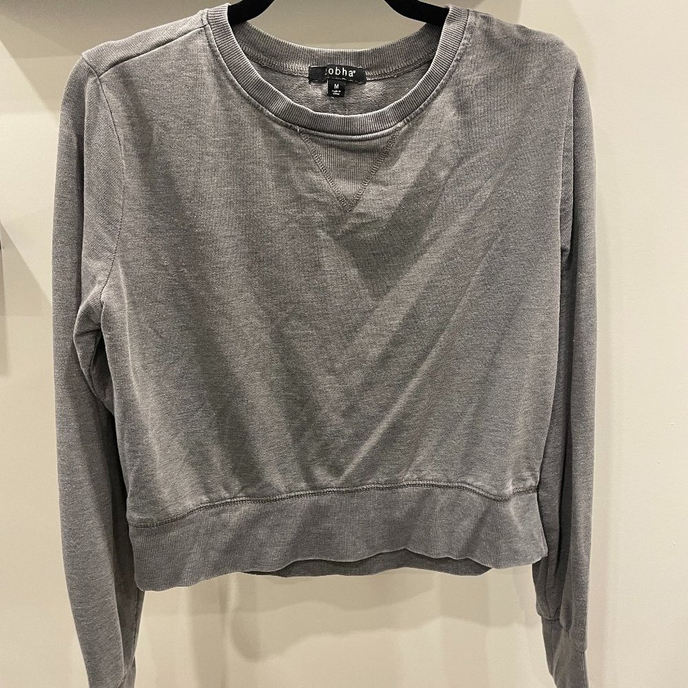 Grey Cropped Crewneck